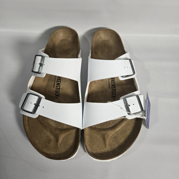 Birkenstock Arizona BS White Birko Flor Sandals Mens 13 NIB 46 EU ($117) - Picture 2 of 8